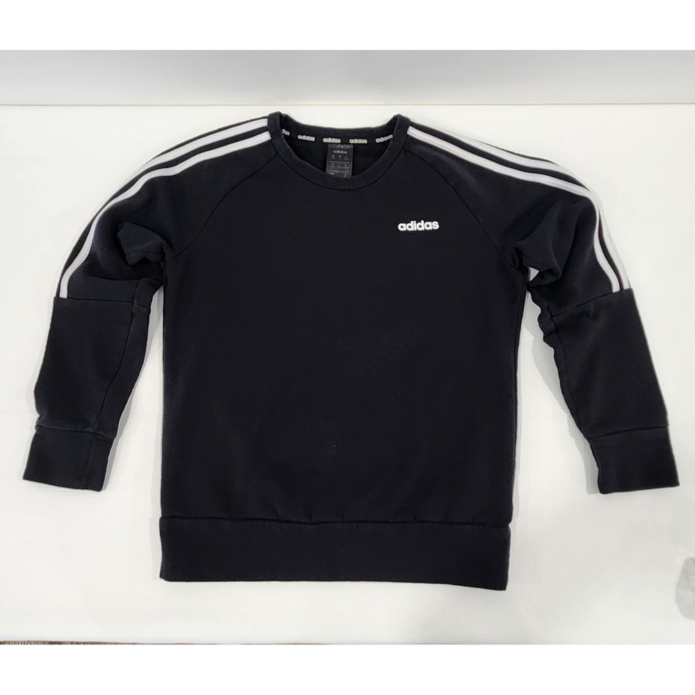 Adidas Girls sweatshirt jumper size Small 8/10  years black long sleeve cotton